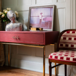 Dylan Leather Desk - Sang de Boeuf