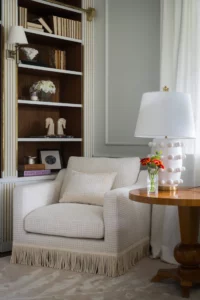 Orlando Lounge Chair - Waffle Fabric & Fringe