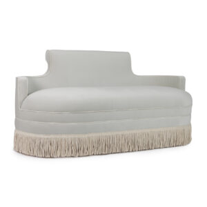 Ralph Love Seat - Velvet Seafoam - Ivory Fringe