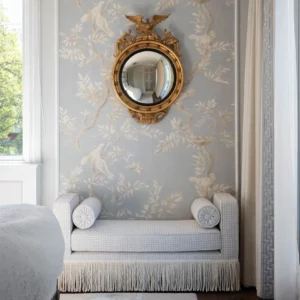 Julian Seat Bench 120 cm - Waffle Pearl - Ivory Fringe