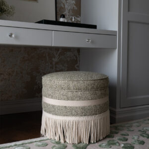 Laurent Pouf - Luxury Bouclé Bamboo & Fringe